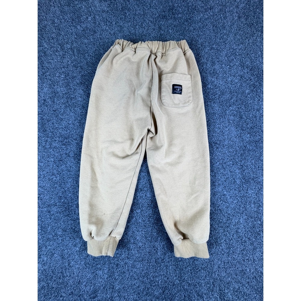 Kangol Jogger Pants Kids 4T 19x16 Beige Logo Elastic Waist Tapered Leg READ - Picture 8 of 11